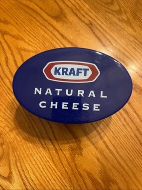 Vintage Kraft Natural Cheese Oval Storage Container with Grater